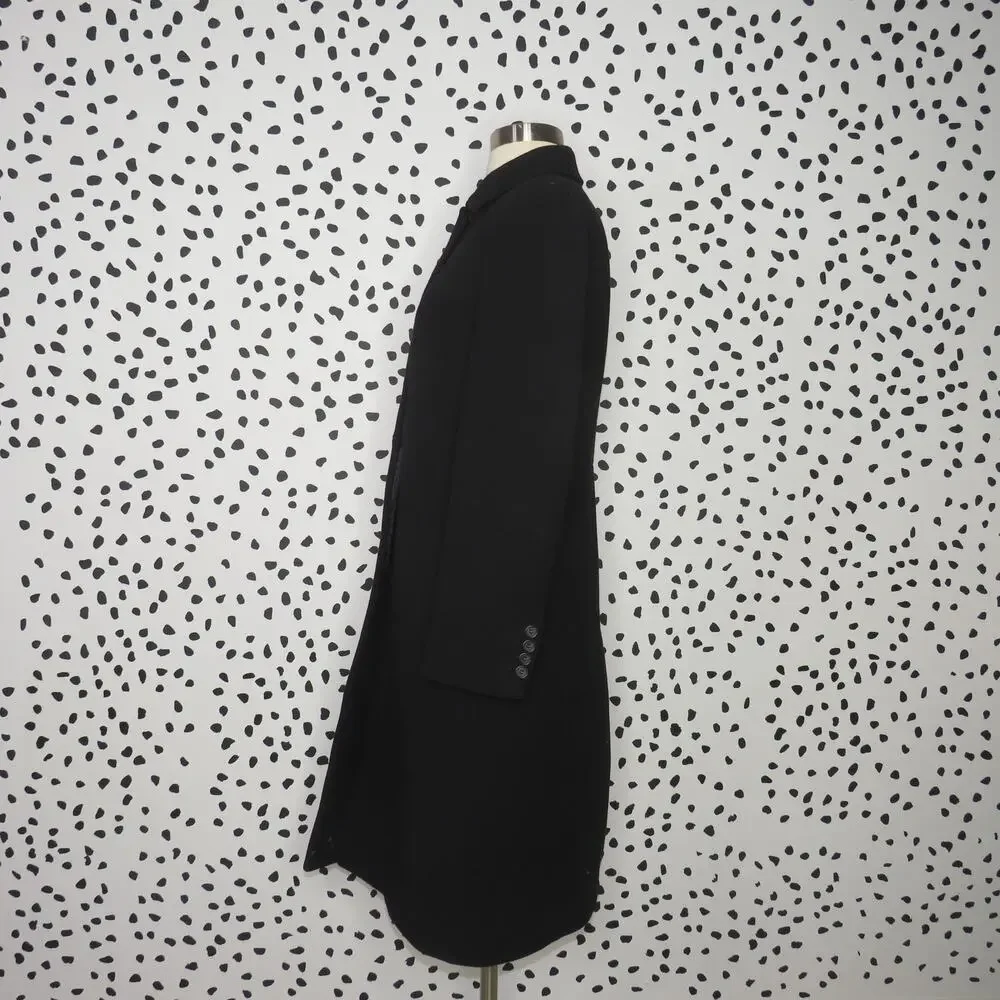 J. Crew Black Classic Longline Tailored Peacoat - Picture 4 of 8